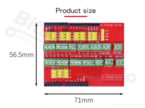 Schroefshield / Screw shield voor Arduino 2-delig